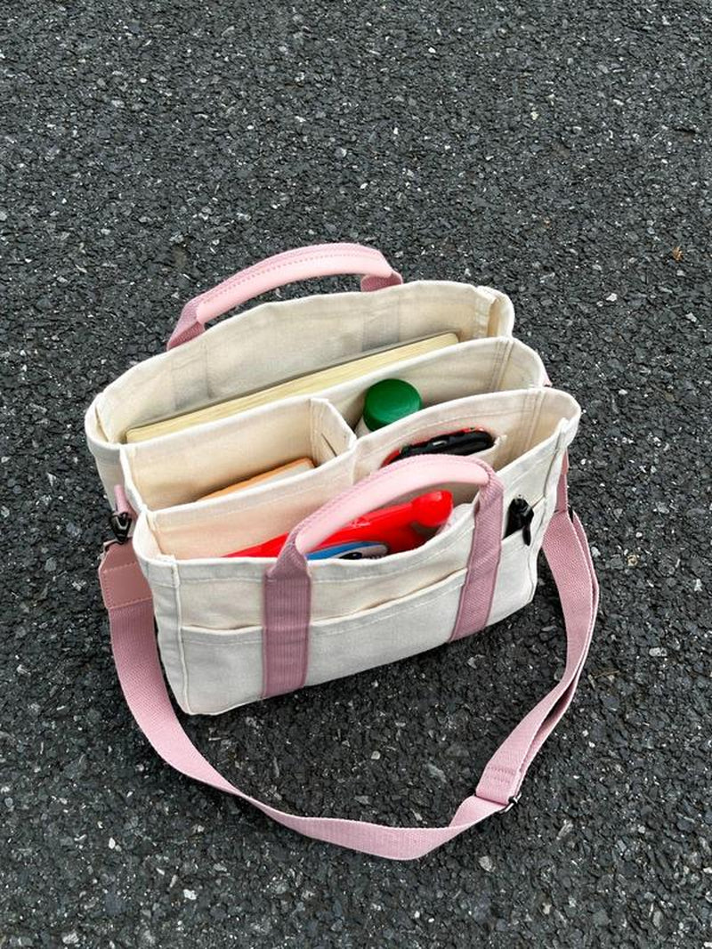 Large Capacity with Removable Bottom Canvas Tote Bag