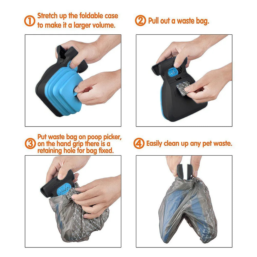 PawPort™ Foldable Pet Pooper Scooper – Clean & Go with Decomposable Bags